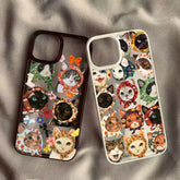 Colorful Cat Clear Phone Case for iPhone